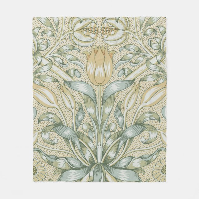 Manta Polar Patrón de granada antiguo William Morris Lily (Anverso)
