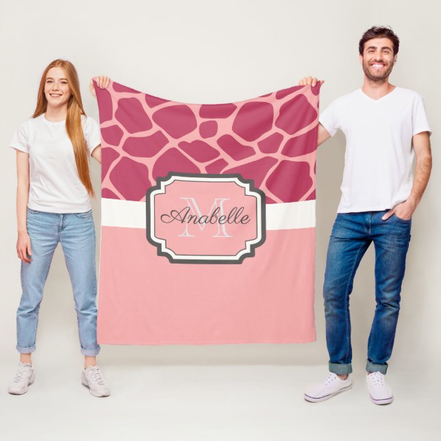 Manta Polar Patrón de guijarros rosados (In situ)