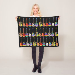 Manta Polar Patrón de guitarra Colorful