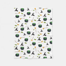 Manta Polar Patrón de Halloween de Broom Caldron