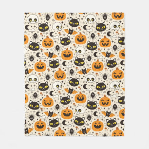 Manta Polar Patrón de Halloween de Retro Cuto