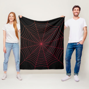 Manta Polar Patrón de Halloween en la telaraña roja negra