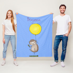 Manta Polar Patrón de hedgehog y personalizado de globos