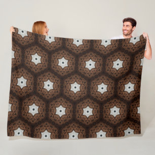 Manta Polar Patrón de hexágono marrón de pastel de chocolate