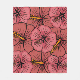 Manta Polar Patrón de hibiscus cutáneo