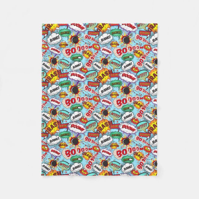 Manta Polar Patrón de historietas de la bomba (Anverso)