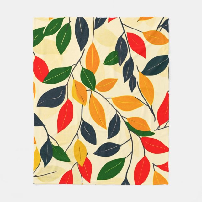 Manta Polar Patrón de hoja (Anverso)