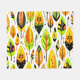 Manta Polar Patrón de hoja continuo boho colorido