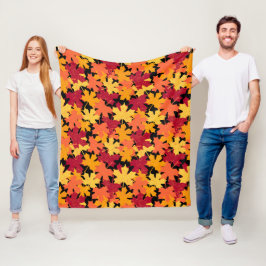 Manta Polar Patrón de hoja de arce de otoño