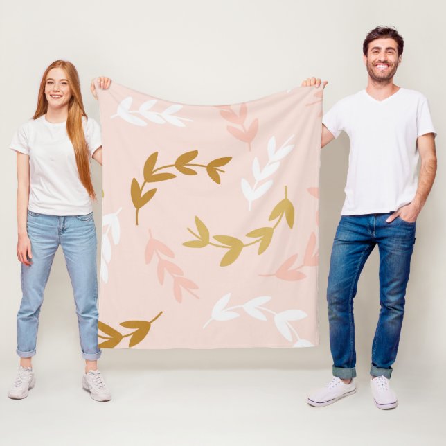 Manta Polar Patrón de hojas 4 (In situ)