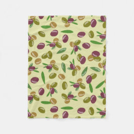 Manta Polar Patrón de hojas de oliva y oliva rusas