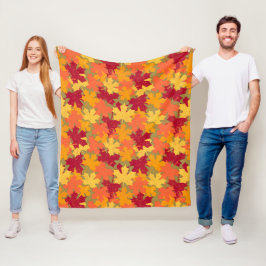 Manta Polar Patrón de hojas de otoño