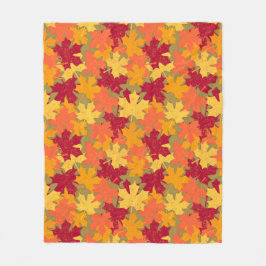 Manta Polar Patrón de hojas de otoño