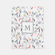 Patrón de hojas monogramadas