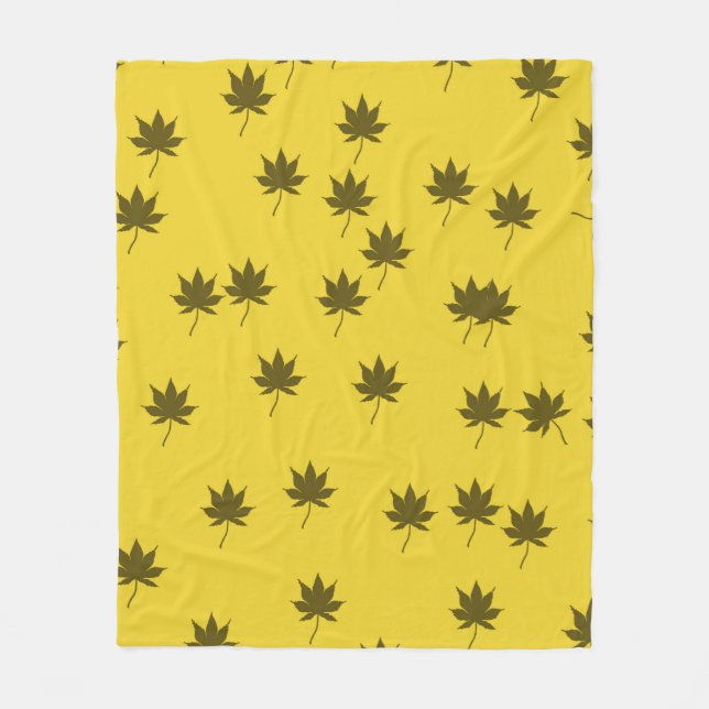 Manta Polar Patrón de hojas otoñales (Anverso)