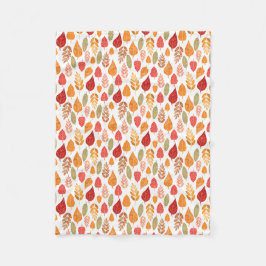 Manta Polar Patrón de hojas otoñales pintadas