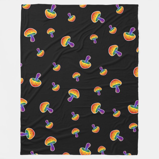 Manta Polar Patrón de hongo del orgullo arcoiris LGBTQIA (Anverso)
