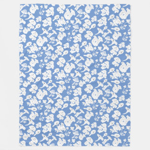 Manta Polar Patrón de hongos negros 01b Lblue BG