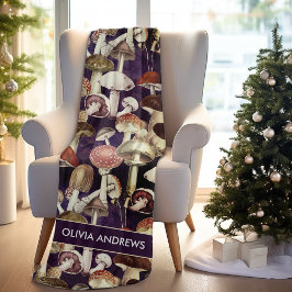 Manta Polar Patrón de huerto de hongos de hongos azules