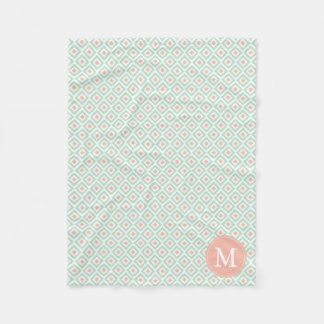 Manta Polar Patrón de ikat de diamantes de mimbre monogramados