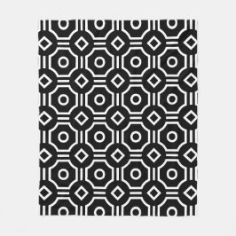 Manta Polar Patrón de ilusión óptica de círculo cuadrado blanc