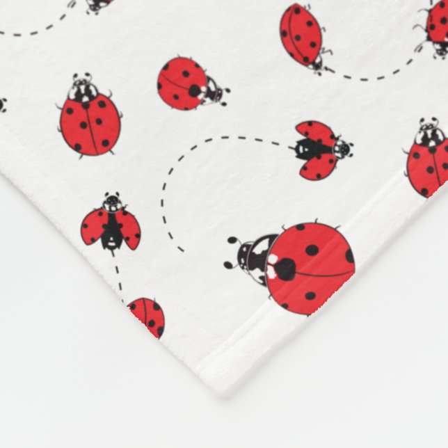 Manta Polar Patrón de Ilustracion Cuadybug / Ladybird (Esquina)