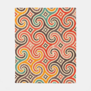 Manta Polar Patrón de ilustración de retro swirls