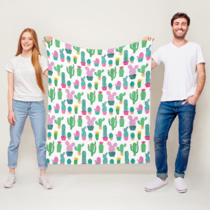 Manta Polar Patrón de Ilustraciones Cactus modernos