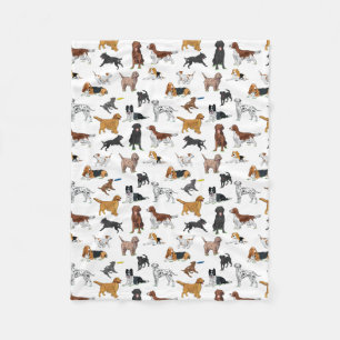 Manta Polar Patrón de Ilustraciones de perros pequeños