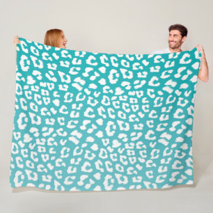 Manta Polar Patrón de impresión de leopardo de color turquesa