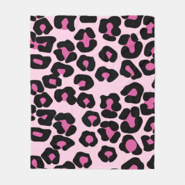 Manta Polar Patrón de impresión de leopardo rosa y negro