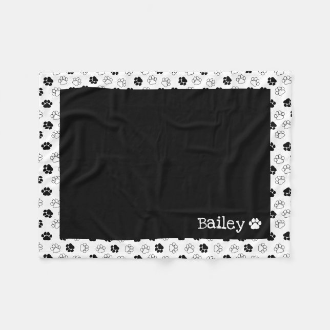 Manta Polar Patrón de impresión de pintura blanca negra Añadir (Frente (Horizontal))