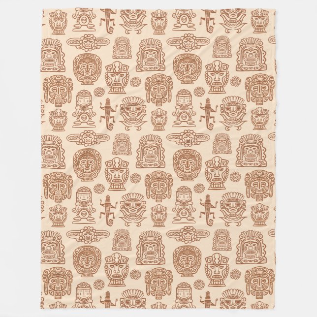 Manta Polar Patrón de inspiración azteca (Anverso)