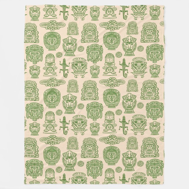 Manta Polar Patrón de inspiración azteca (Anverso)