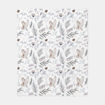 Patrón de invierno de Navidades de búho acuarela