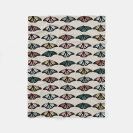 Manta Polar Patrón de jardín de las mariposas neutrales modern