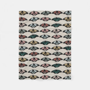 Manta Polar Patrón de jardín de las mariposas neutrales modern