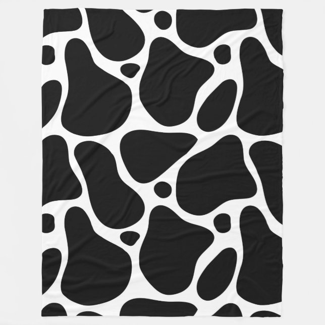 Manta Polar Patrón de jirafa en negro y blanco (Anverso)
