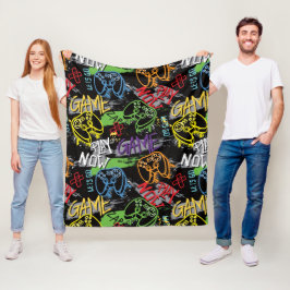 Manta Polar Patrón de juego de grafiti de neón