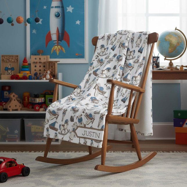 Manta Polar Patrón de juguete de época azul/marrón ID783 (Subido por el creador)