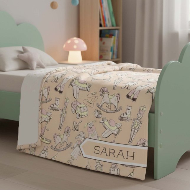 Manta Polar Patrón de juguete de época rosa/amarillo ID783 (Subido por el creador)