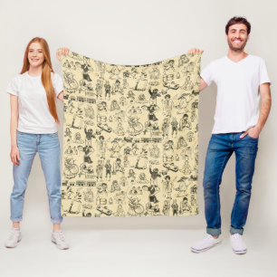 Manta Polar Patrón de juguetes de época y niños de juego