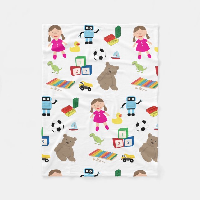 Manta Polar Patrón de juguetes para niños (Anverso)