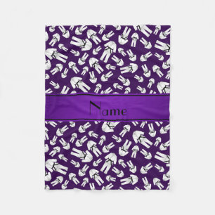 Manta Polar Patrón de karate morado de nombre personalizado