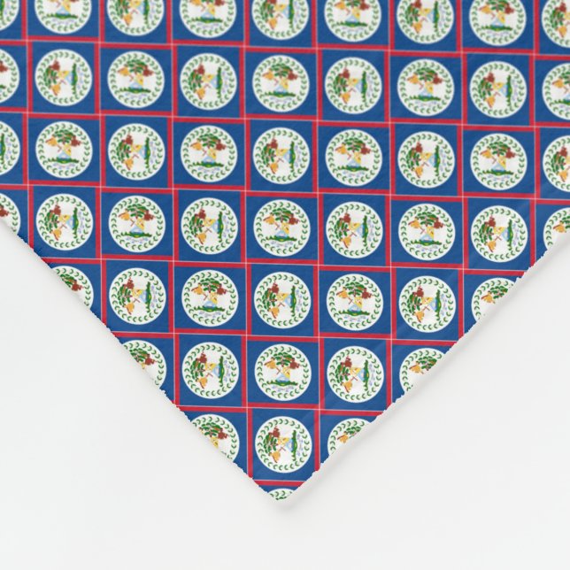 Manta Polar Patrón de la bandera de Belice en mosaico (Esquina)
