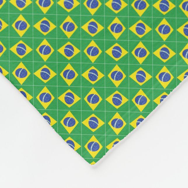 Manta Polar Patrón de la bandera de Brasil (Esquina)