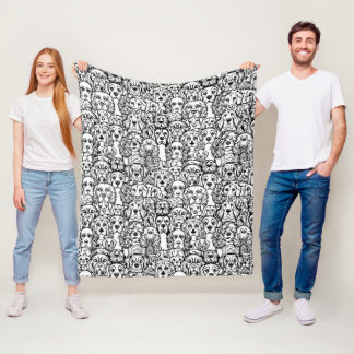 Manta Polar Patrón de la cabeza del perro