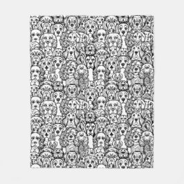 Manta Polar Patrón de la cabeza del perro