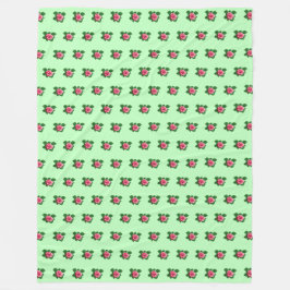 Manta Polar Patrón de la flor rosa rosa sin foco sobre el verd