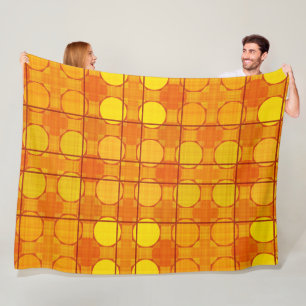 Manta Polar PATRÓN DE LA JUEGOS DE AUTUMN AMARILLO naranja